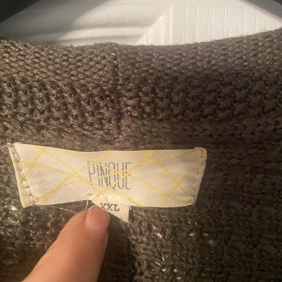 Women's Olive Green Knit Cardigan Sweater - Picture 2 of 5